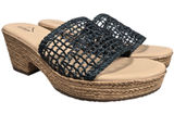 Cliffs by White Mountain Biankka Platform Woven‎ Slide Sandals Black 10 NIB Photo 0