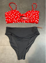 Red white and black two-piece swimwear size small‎ A-70 Photo 0