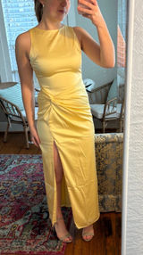 Abercrombie and Fitch Yellow Satin Dress Photo 0