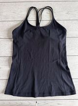 Lululemon black tank top size 8 excellent pre owned condition Photo 0