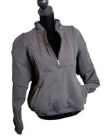 Joah Brown Retro Half Zip Pullover Sweatshirt Women's S/M Long Sleeve Cotton Photo 0