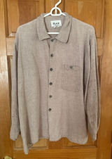 Flax by Angelheart long sleeve 100% linen button down shirt size small . Photo 0