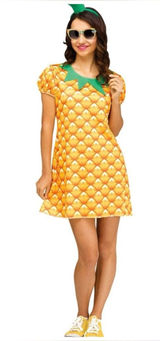 Pineapple Halloween costume dress up cosplay dress 2-8 stretchy short sleeve Photo 0