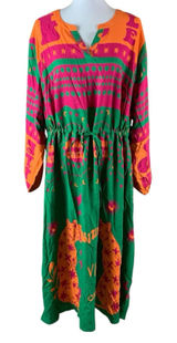 Angel‎ Of Style Boho Maxi Dress Bold Print Long Sleeve US 24 Photo 0