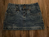 VTG Y2K Periscope Micro Mini Denim Jean Skirt Sz 5 Photo 0