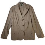 Lauren‎ Ralph Lauren Khaki Tan 100% Cotton 3-Button Blazer Jacket Womens Size 1X Photo 0