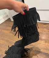 Minnetonka Fringe Boots Black Photo 0