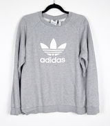 Adidas Women's Crew Neck‎ Pullover Sweatshirt Gray Sz M Photo 0