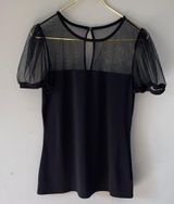 Express Black Top with Sheer Sleeves Photo 0