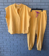 Figs Scrub Set Set Rafaela Top Sz 3XL/ HW Zamora Jogger Pants Size XXL Dandelion Photo 0