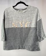 Vintage Abercrombie & Fitch‎ NYC Graphic 3/4 Crewneck Sweatshirt Gray Rose Gold Photo 0