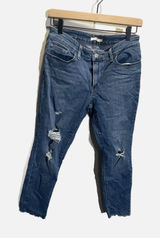Levi's 711 Skinny Jeans Womens 29 Blue Distressed Ripped Raw Hem Casual Edgy‎ Photo 0