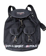 Vintage Polo Sport Ralph Lauren Black Bucket Backpack Bag Handbag Purse Y2K 90s Photo 0