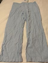 Hollister Striped Blue and White Linen Pants Photo 0