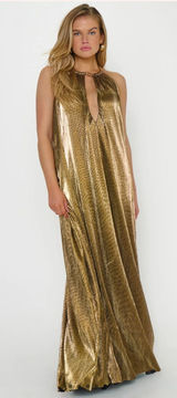 Show Me Your Mumu Gold Metallic Maxi Dress Photo 0