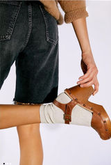 Free People | Women’s Chase Brown Block Heel Mule Clogs - 8 $198 Photo 0