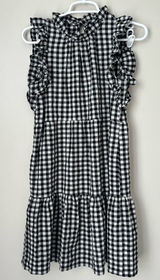 Maeve by Anthropologie Black White Gingham Ruffle Dress Size XS Photo 0