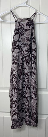 Kimchi Blue Anthropologie‎ women’s brown cream high low high neck summer dress M Photo 0