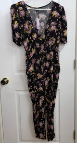 NEW Wild Fable black floral v-neck jumpsuit‎ dress business casual formal attire Photo 0