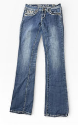 Grace in LA Jeans Size 5/26 TALL Bootcut Embellished Denim Bling Y2K Western‎ Photo 0