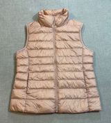 Uniqlo Ultra Light Down Vest Large Peach Pink Puffer Quilted Water Repellent Photo 0