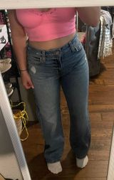 Wide Leg Jeans Blue Size 6 Photo 0