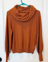 Anthropologie Womens Cowl Neck Wool Sweater‎ XS Orange Lightweight Cozy Autumn Photo 0