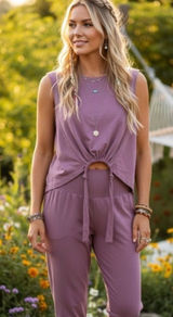 Free People Beach Crop Tank Top‎ Women's Size XS Purple Boho Chic Photo 0