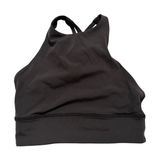 Lululemon Energy Bra High Neck Long Line Tough Black Sports 4 High Neck Strap Photo 0