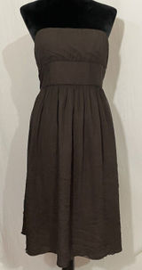 J. Crew 6 Juliet Brown Silk Chiffon Sleeveless Cocktail Dress Photo 0