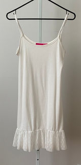 Pinkyotto Womens White‎ Sleeveless Ruffle Hem Swiss Dot Mini Slip Dress Photo 0