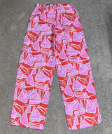 Stone Fox Swim Gita Wide Leg Linen Pant Pink Curacao XS/S‎ Photo 0