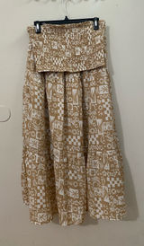 Beyond Words Smocked 2-Piece Tube Top & Tropical Printed Maxi Skirt Photo 0
