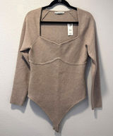 Abercrombie & Fitch Size-XL Corset Sweetheart Sweater Knit Bodysuit Brown‎ Photo 0