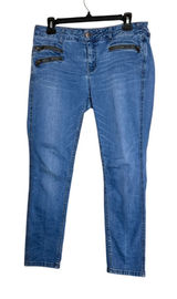 Free People Blue Skinny Jeans with Zip Pocket Detail Photo 0