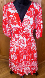 Abel the Label Floral Print Puff Sleeve Smocked Waist Mini‎ Dress Size Medium Photo 0