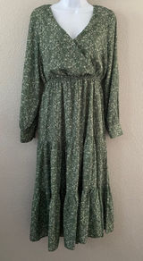 Hayden Green Cottagecore Dress‎ Small Fairycore Feminine Tiered Casual Summer Boho Chic Photo 0