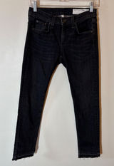 Rag & Bone Dre Capri Slim Boyfriend Jeans Concrete Grey Raw‎ Hem Size 25 Photo 0
