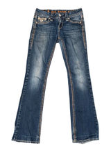 Rock‎ Revival Sherry Easy Boot Jeans Womens 25 Blue Denim Rhinestone Embellished Photo 0