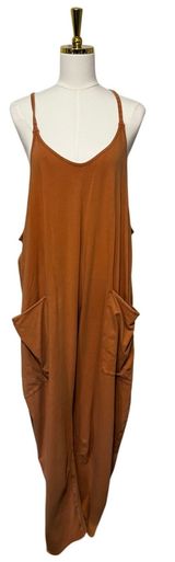 FP Movement by Free People "Hot Shot" Jumpsuit, Toasted Coconut, Size L Photo 0