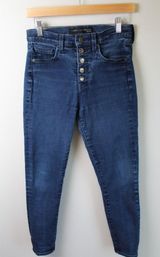 Veronica Beard Jeans Womens 28 Debbie Ankle Skinny High Rise Bright Blue Stretch Photo 0