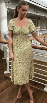 Faithful The Brand Agathe Garden Floral Midi Dress US‎ 6 Romantic Fall Floral Photo 0
