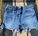 Levi’s Premium 501 Button Fly Jean Cut Off Shorts Light Wash High Rise 29 Photo 0