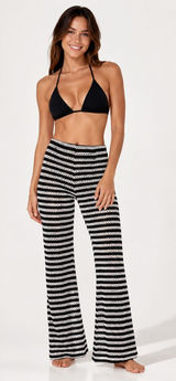 H&M Beachwear Perforated Wide-Leg‎ Pants Medium NWT Photo 0