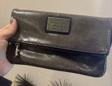 Simply Vera Wang Fold over Magnetic Handbag/Clutch/Wallet~Gunmetal Gray~EUC Photo 0
