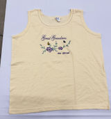 Wons Wear Great Grandmas Are Special Tank Top XL Yellow Waffle Knit Embroidered Photo 0