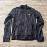 The North Face Full Zip Track Jacket Womens S/M Black Mock Neck Stretch Logo Photo 0