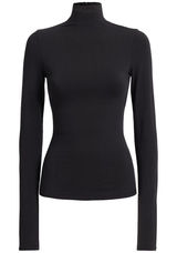 SKIMS NWT (G14) Cotton Jersey Long-Sleeve Stretch Turtleneck | Soot | Size S Photo 0