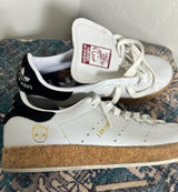 adidas White Leather Sneakers with Burgundy Logo Accents Photo 0
