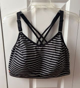 Livi No Wire Striped Black & White Crisscross Bralette Size 44DDD Photo 0